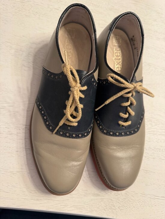Vintage USA Made Dexter Two Tone-Saddle Oxfords Spectator Shoes size Mens 9.5 main image 4
